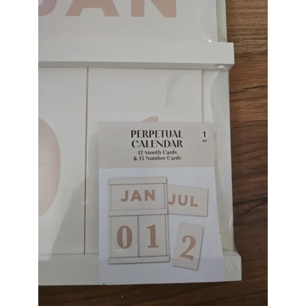 Perpetual Calendar Wooden Board Farmhouse White All Inserts S33